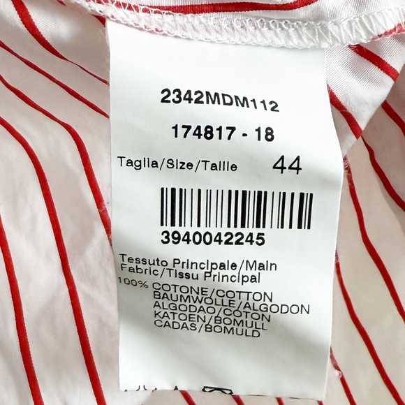 MSGM Striped Mock Neck Blouse Size 44 - Picture 6 of 8